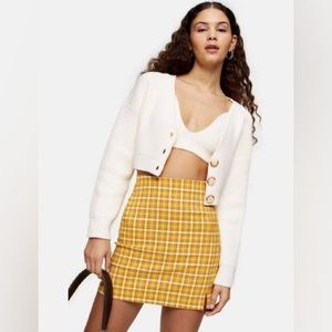 Brand new yellow plaid Topshop skirt